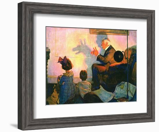 The Children’s Hour (or Shadows on the Wall)-Norman Rockwell-Framed Giclee Print