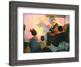 The Children’s Hour (or Shadows on the Wall)-Norman Rockwell-Framed Giclee Print