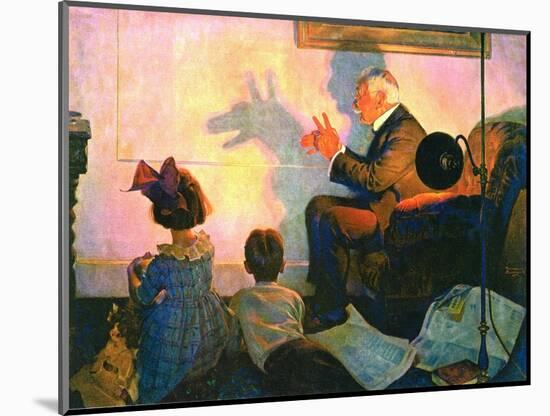 The Children’s Hour (or Shadows on the Wall)-Norman Rockwell-Mounted Giclee Print