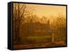 The Chill of Autumn, 1881 oil on board-John Atkinson Grimshaw-Framed Stretched Canvas