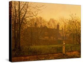The Chill of Autumn, 1881 oil on board-John Atkinson Grimshaw-Stretched Canvas