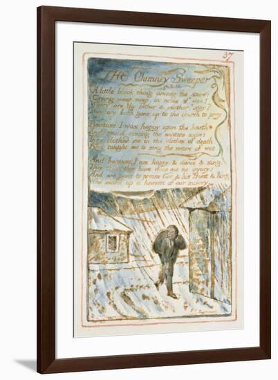 The Chimney Sweeper: Plate 37 from Songs of Innocence and of Experience C.1815-26-William Blake-Framed Giclee Print