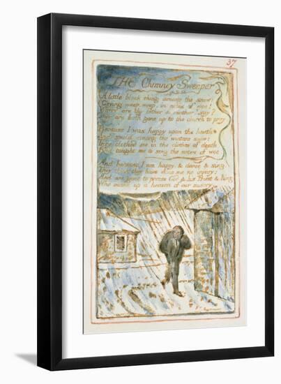 The Chimney Sweeper: Plate 37 from Songs of Innocence and of Experience C.1815-26-William Blake-Framed Premium Giclee Print