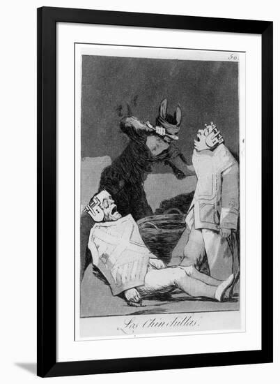 The Chinchillas, Plate 50 of 'Los Caprichos', 1799 (Etching and Aquatint)-Francisco de Goya-Framed Giclee Print