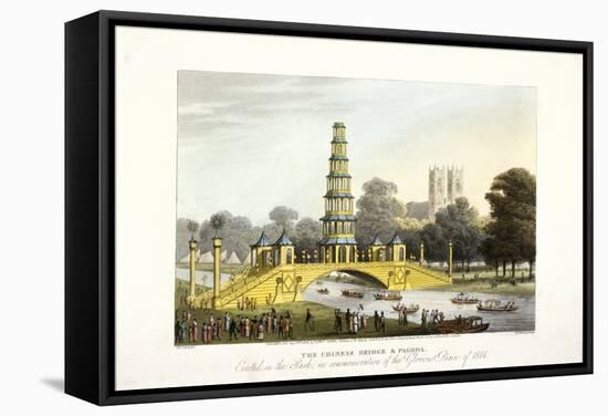 The Chinese Bridge and Pagoda, Erected in St James's Park, London, 1814-Matthew Dubourg-Framed Stretched Canvas