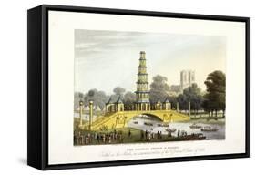 The Chinese Bridge and Pagoda, Erected in St James's Park, London, 1814-Matthew Dubourg-Framed Stretched Canvas