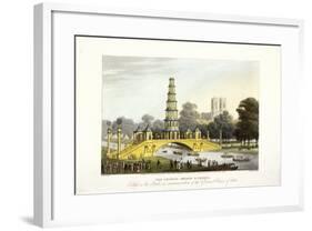 The Chinese Bridge and Pagoda, Erected in St James's Park, London, 1814-Matthew Dubourg-Framed Giclee Print