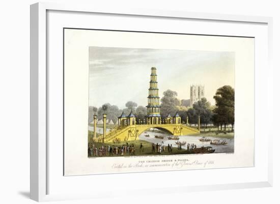 The Chinese Bridge and Pagoda, Erected in St James's Park, London, 1814-Matthew Dubourg-Framed Giclee Print