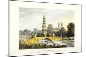 The Chinese Bridge and Pagoda, Erected in St James's Park, London, 1814-Matthew Dubourg-Mounted Giclee Print