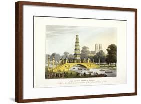 The Chinese Bridge and Pagoda, Erected in St James's Park, London, 1814-Matthew Dubourg-Framed Giclee Print