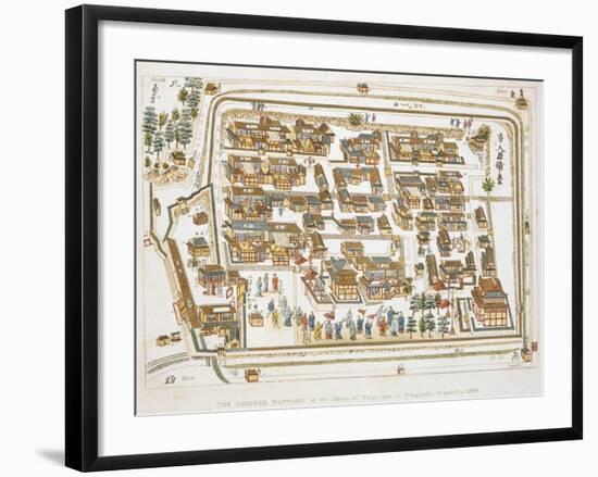 The Chinese Factory in Nagasaki Founded 1688, Book from Illustrations of Japan ... Anecdotes of the-Isaac Titsingh-Framed Giclee Print