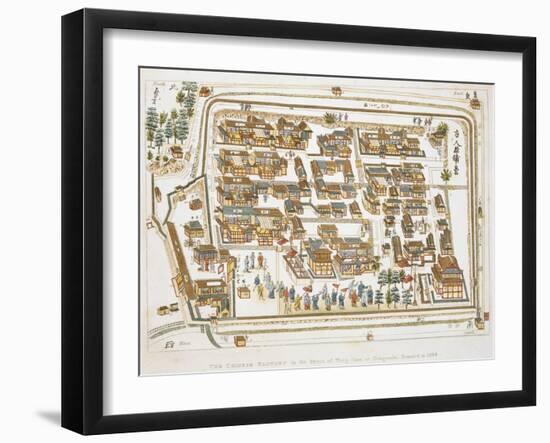 The Chinese Factory in Nagasaki Founded 1688, Book from Illustrations of Japan ... Anecdotes of the-Isaac Titsingh-Framed Giclee Print