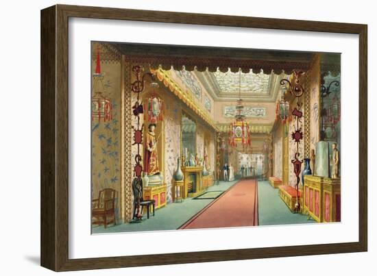 The Chinese Gallery, from Views of the Royal Pavilion, Brighton by John Nash-null-Framed Giclee Print