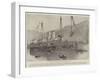 The Chinese Ironclad Battle-Ship Chen-Yuen Undergoing Repairs at Port Arthur-William Heysham Overend-Framed Giclee Print