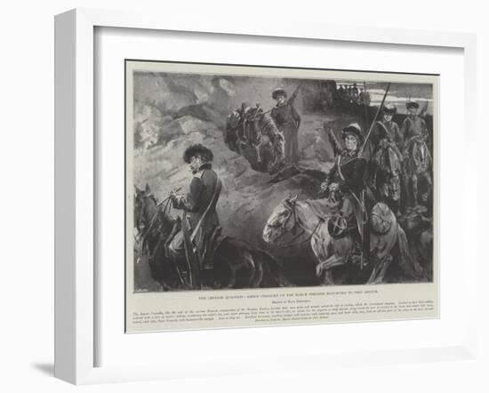 The Chinese Question, Amoor Cossacks on the March Through Manchuria to Port Arthur-Paul Frenzeny-Framed Giclee Print