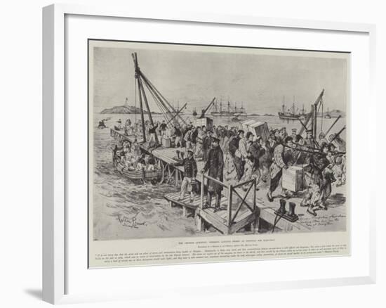 The Chinese Question, Germans Landing Stores at Tsingtan for Kiao-Chau-Melton Prior-Framed Giclee Print