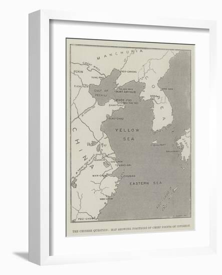 The Chinese Question, Map Showing Positions of Chief Points of Interest-Thomas Sulman-Framed Giclee Print