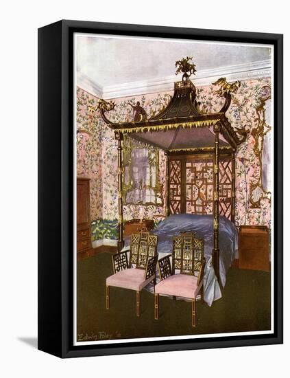 The Chippendale Chinese Bedroom, Badminton House, Gloucestershire, 1911-1912-Edwin Foley-Framed Stretched Canvas