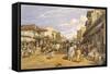 The Chitpore Road, from 'India Ancient and Modern', 1867 (Colour Litho)-William 'Crimea' Simpson-Framed Stretched Canvas