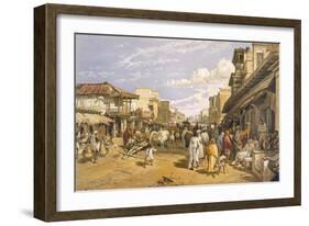 The Chitpore Road, from 'India Ancient and Modern', 1867 (Colour Litho)-William 'Crimea' Simpson-Framed Giclee Print