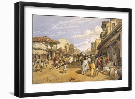 The Chitpore Road, from 'India Ancient and Modern', 1867 (Colour Litho)-William 'Crimea' Simpson-Framed Giclee Print