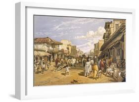 The Chitpore Road, from 'India Ancient and Modern', 1867 (Colour Litho)-William 'Crimea' Simpson-Framed Giclee Print