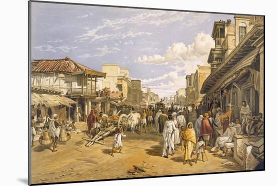 The Chitpore Road, from 'India Ancient and Modern', 1867 (Colour Litho)-William 'Crimea' Simpson-Mounted Giclee Print