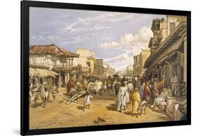 The Chitpore Road, from 'India Ancient and Modern', 1867 (Colour Litho)-William 'Crimea' Simpson-Framed Giclee Print