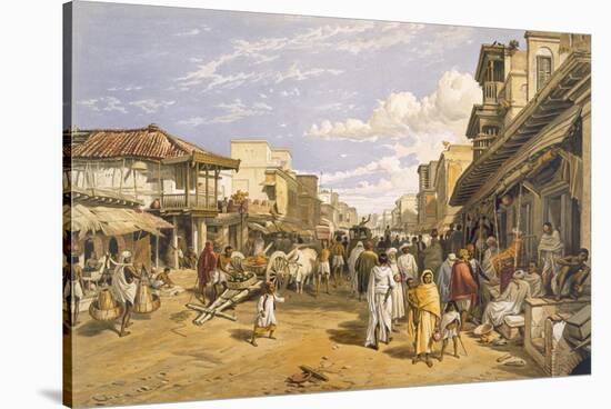 The Chitpore Road, from 'India Ancient and Modern', 1867 (Colour Litho)-William 'Crimea' Simpson-Stretched Canvas