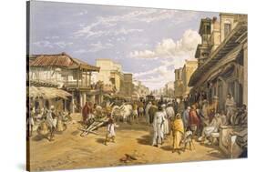 The Chitpore Road, from 'India Ancient and Modern', 1867 (Colour Litho)-William 'Crimea' Simpson-Stretched Canvas