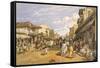 The Chitpore Road, from 'India Ancient and Modern', 1867 (Colour Litho)-William 'Crimea' Simpson-Framed Stretched Canvas