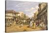 The Chitpore Road, from 'India Ancient and Modern', 1867 (Colour Litho)-William 'Crimea' Simpson-Stretched Canvas