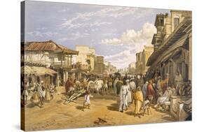 The Chitpore Road, from 'India Ancient and Modern', 1867 (Colour Litho)-William 'Crimea' Simpson-Stretched Canvas