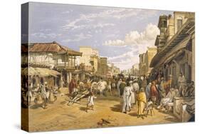 The Chitpore Road, from 'India Ancient and Modern', 1867 (Colour Litho)-William 'Crimea' Simpson-Stretched Canvas