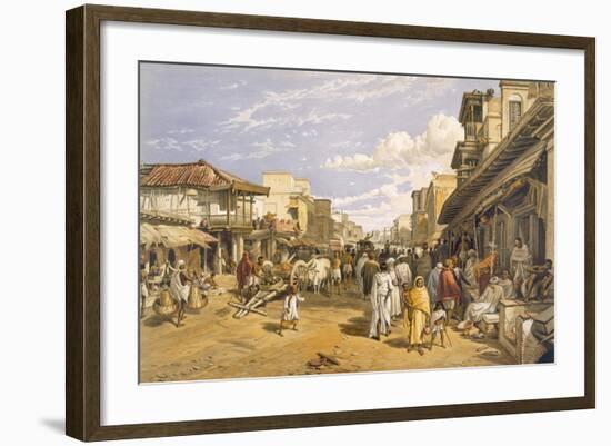 The Chitpore Road, from 'India Ancient and Modern', 1867 (Colour Litho)-William 'Crimea' Simpson-Framed Giclee Print