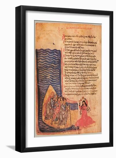 The Chludov Psalter. The Song Of Moses and Miriam, ca 850-null-Framed Giclee Print