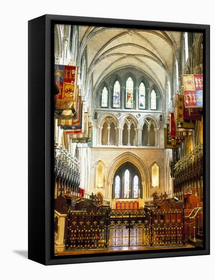The Choir and Banners, St. Patrick's Catholic Cathedral, Dublin, County Dublin, Eire (Ireland)-Bruno Barbier-Framed Stretched Canvas