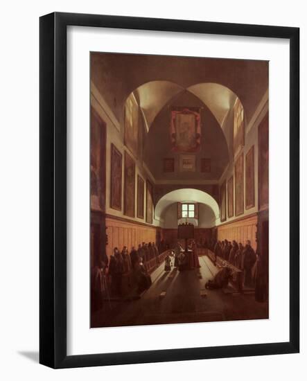 The Choir of the Capuchin Church, Rome, 1817 (Oil on Canvas)-Francois-Marius Granet-Framed Giclee Print