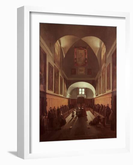 The Choir of the Capuchin Church, Rome, 1817 (Oil on Canvas)-Francois-Marius Granet-Framed Giclee Print