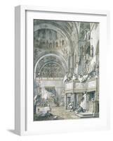 The Choir Singing in St. Mark's Basilica, Venice, 1766-Canaletto-Framed Giclee Print