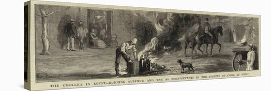 The Cholera in Egypt, Burning Sulphur and Tar as Disinfectants in the Streets of Cairo at Night-null-Stretched Canvas