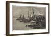 The Cholera in Egypt, Inhabitants of Boulak, Cairo, Crowding into Barges on the Nile-Charles Auguste Loye-Framed Giclee Print