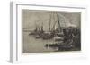 The Cholera in Egypt, Inhabitants of Boulak, Cairo, Crowding into Barges on the Nile-Charles Auguste Loye-Framed Giclee Print