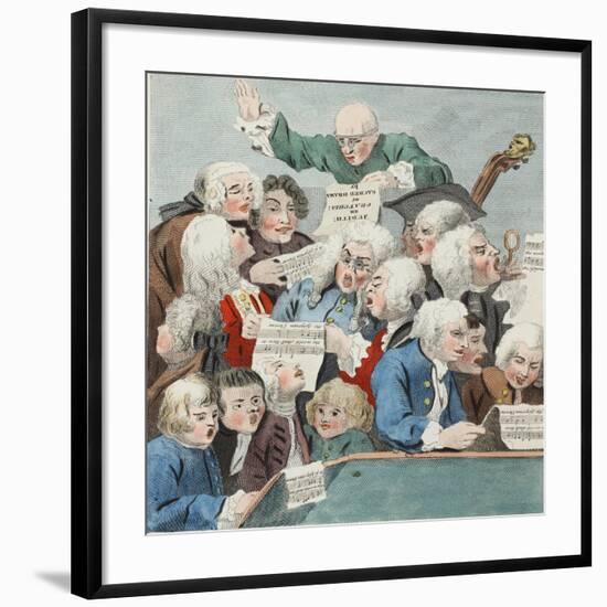 The Chorus or Rehearsal of the Oratorio of Judith, Illustration from 'Hogarth Restored: the Whole…-William Hogarth-Framed Giclee Print