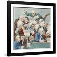 The Chorus or Rehearsal of the Oratorio of Judith, Illustration from 'Hogarth Restored: the Whole…-William Hogarth-Framed Giclee Print