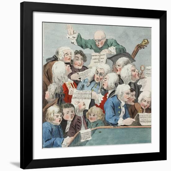 The Chorus or Rehearsal of the Oratorio of Judith, Illustration from 'Hogarth Restored: the Whole…-William Hogarth-Framed Giclee Print