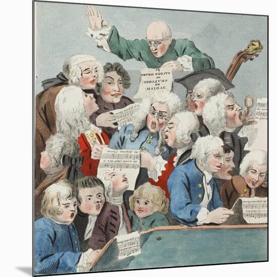The Chorus or Rehearsal of the Oratorio of Judith, Illustration from 'Hogarth Restored: the Whole…-William Hogarth-Mounted Giclee Print