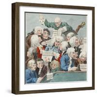The Chorus or Rehearsal of the Oratorio of Judith, Illustration from 'Hogarth Restored: the Whole…-William Hogarth-Framed Giclee Print