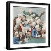 The Chorus or Rehearsal of the Oratorio of Judith, Illustration from 'Hogarth Restored: the Whole…-William Hogarth-Framed Giclee Print