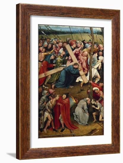 The Christ holding his Cross, The way to Calvary, 1490-Hieronymus Bosch-Framed Giclee Print